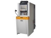 Industrial testing machine with integrated display screen and enclosed chamber