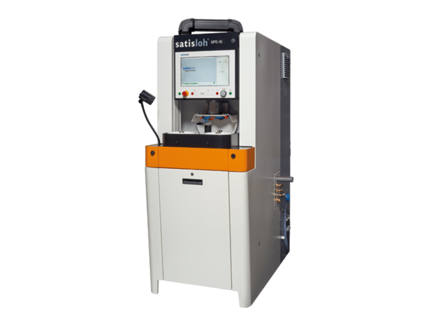 Industrial laboratory machine with touchscreen interface and enclosed test chamber