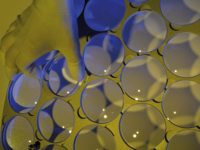 Gloved hand placing semiconductor wafers into a circular metal holder with multiple slots.