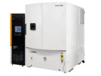 Large semiconductor processing system with enclosed chamber and side control panel featuring display screen.