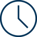 Icon of a clock showing time