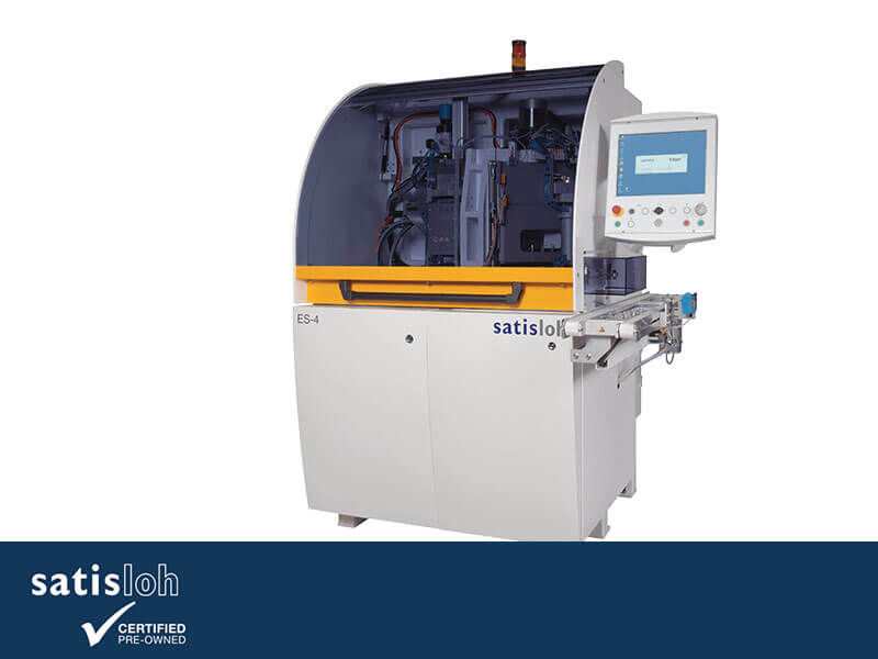 Automated laboratory testing system with touchscreen control and enclosed workspace.