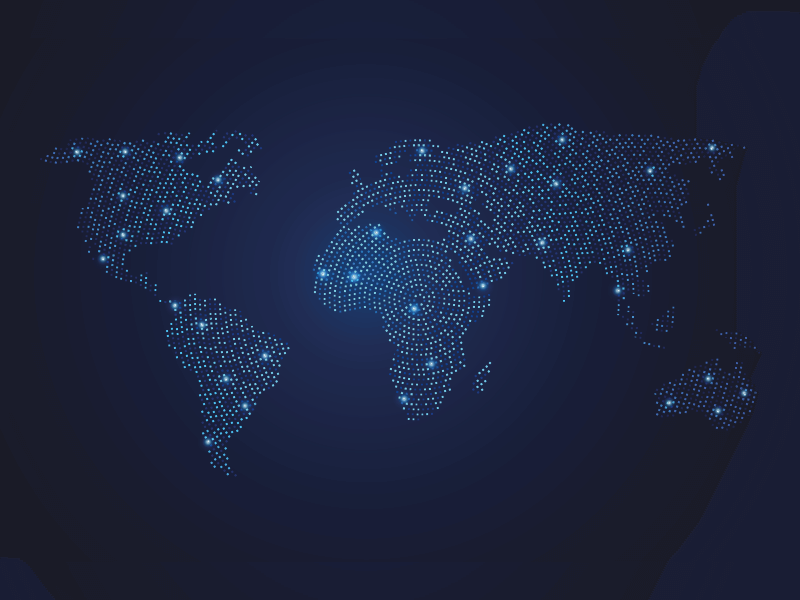 Stylized world map.